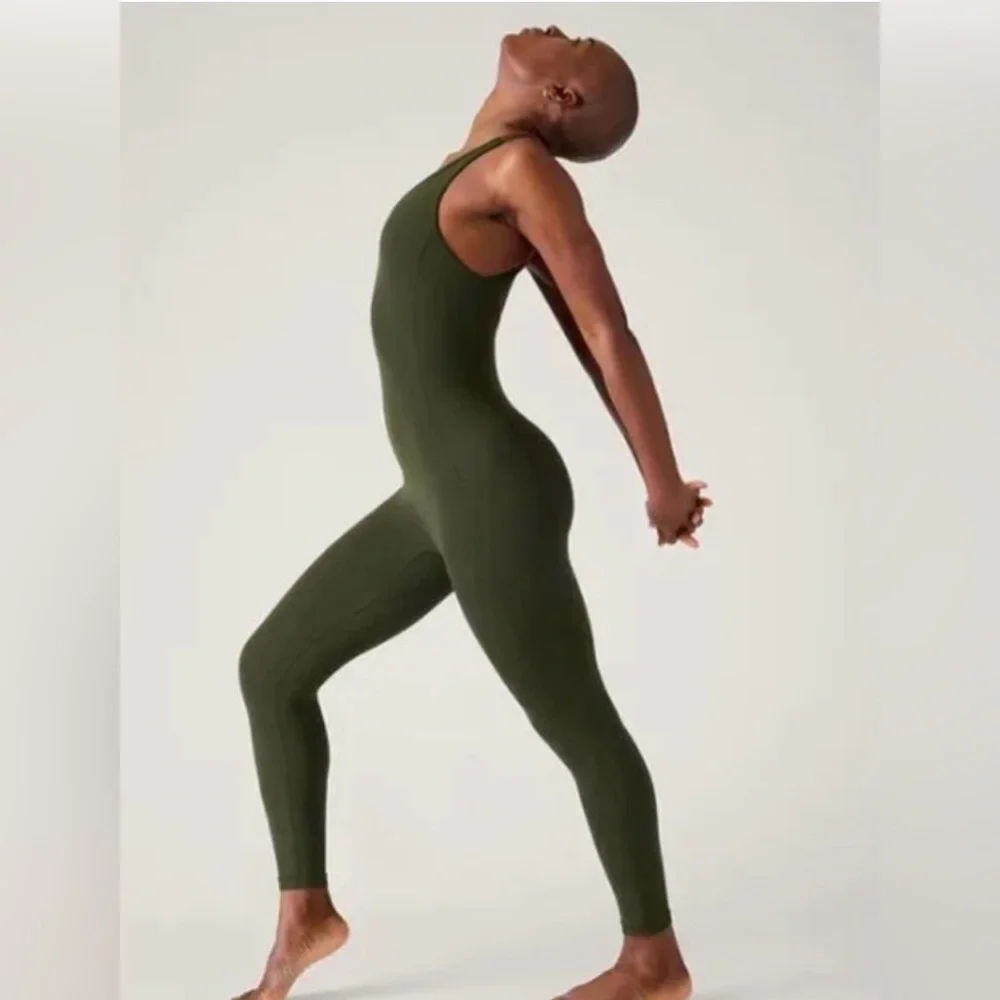 NWT Athleta Transcend Aspen Olive Bodysuit Size XS